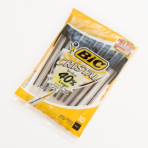 Bic, Black, Pens, Art & School, Cristal Stick, Medium, 10 pack, 4966